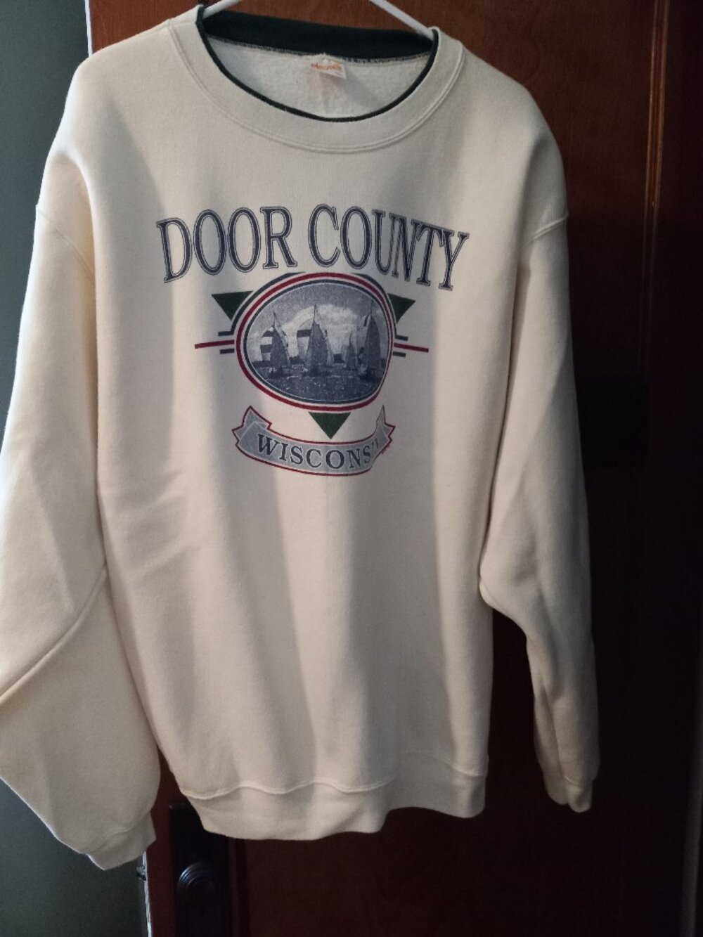 Men's / Women's Door County, WI Sweatshirt, Cream, Green, Blue, Red 2X, XXL, 2XL